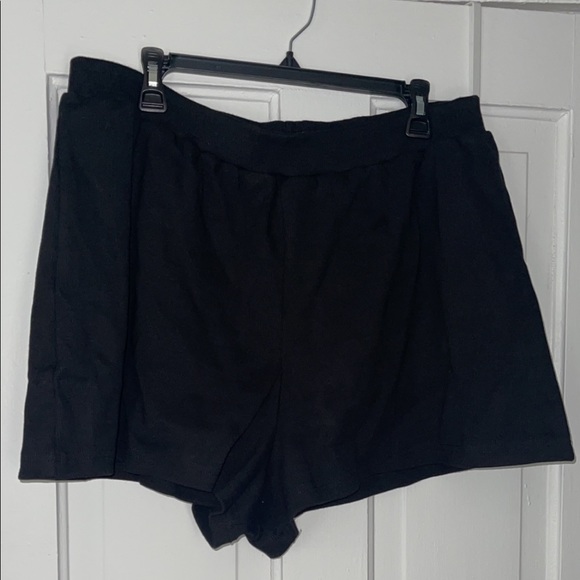 NastyGal Ribbed Cotton Short Size 22 Black - Picture 2 of 3
